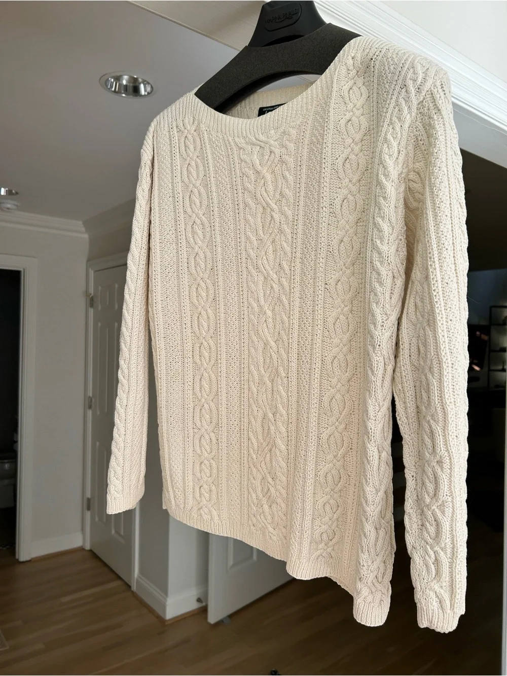 Lauren Ralph Lauren Ivory Cable Knit Scoopneck Sweater - Picture 2 of 5